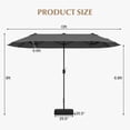 thumbnail image 3 of Gymax Parasol de Patio Double Face de 13 Pi avec Manivelle, Base de Parasol, Verrou de Sécurité, Gris, 3 of 10