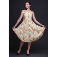 thumbnail image 2 of Bimba Robe d'Été Sans Manches à Col Rond pour Femmes, Jaune, Imprimé Corail Océan, Tenue Décontractée - Moyen, 2 of 6