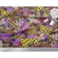 thumbnail image 2 of Soimoi polyester Crepe Fabric Triangle,Star & Brush Stroke Abstract Print Fabric by the Yard 42 Inch Wide, 2 of 4