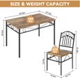 thumbnail image 1 of EDTara Dining Table Set of 4, Retro Industrial Dining Table & Chairs, Wood Table Chairs Set for Small Space, Breakfast Nook, 1 Table + 4 Chairs (Rustic Brown), 1 of 7