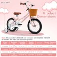 thumbnail image 3 of Costway 14 Inch Bicycle with Height Adjustable Handlebar & Seat Basket Bell Training Wheels Pink, 3 of 10
