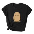 thumbnail image 2 of Babysbule Liquidation Chemises pour Femmes Élégantes Fantaisie Hauts à Imprimé Graphique Dames Décontracté Ample Col Rond Manches Courtes Blouse Aubaines, 2 of 3
