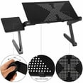 thumbnail image 3 of Laptop Table Stand Adjustable Riser with Mouse Pad and Fan Fully Ergonomic Mount Ultrabook Notebook Light Weight Aluminum Bed Tray, 3 of 10