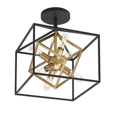 Artika Imperium Plafonnier Encastré Moderne Mi-Siècle pour Chambre, Salon, Entrée, Couloir – Noir et Or