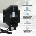 thumbnail image 2 of Hurricane Commercial Grade Inline Wall Mount Fan for HVAC & Ventilation Use, 2 of 12