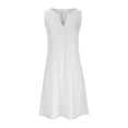 thumbnail image 4 of Yuyuzo Robe Bohème pour Femmes à Col en V en Broderie Anglaise Robe Midi de Plage d'Été Décontractée Sans Manches Robes de Vacances, 4 of 6