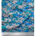 thumbnail image 1 of Soimoi Poly Georgette Fabric Two Tone With Grey Camouflage Decor Fabric Printed Yard 52 Inch Wide, 1 of 3