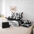 thumbnail image 4 of Erosebridal Ensembles de Literie Géométriques Noirs Format Double, Ensembles de Douillette Ombrée Abstraite avec Draps, Ensemble de Draps de Lit Réversible à Rayures Artistiques, Déco de Chambre Ultra Douce, 7 Pcs, 4 of 6