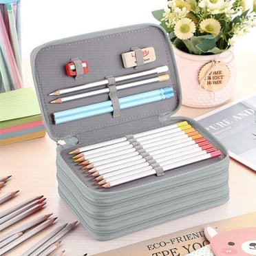 Trousse à Crayons Imperméable à Grande Capacité avec 72 Fentes et 2 Pochettes Amovibles pour Fournitures d'Art et Papeterie Scolaire