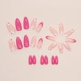 thumbnail image 2 of HLONK 24Pcs Gel Press on Nails  Gel French Long Fake Nails  Press on Tips With Glue  Rhinstone with Butterfly  NO.13, 2 of 6
