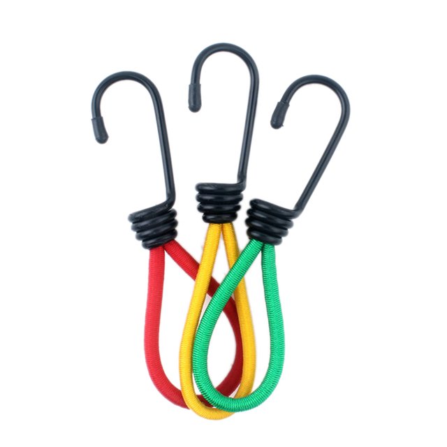Baohd 3pcs Outdoor Camping Tent Elastic Rope Buckle Hook Fixed Bundle Straps High Elasticity Deck Fixing Cord Hook