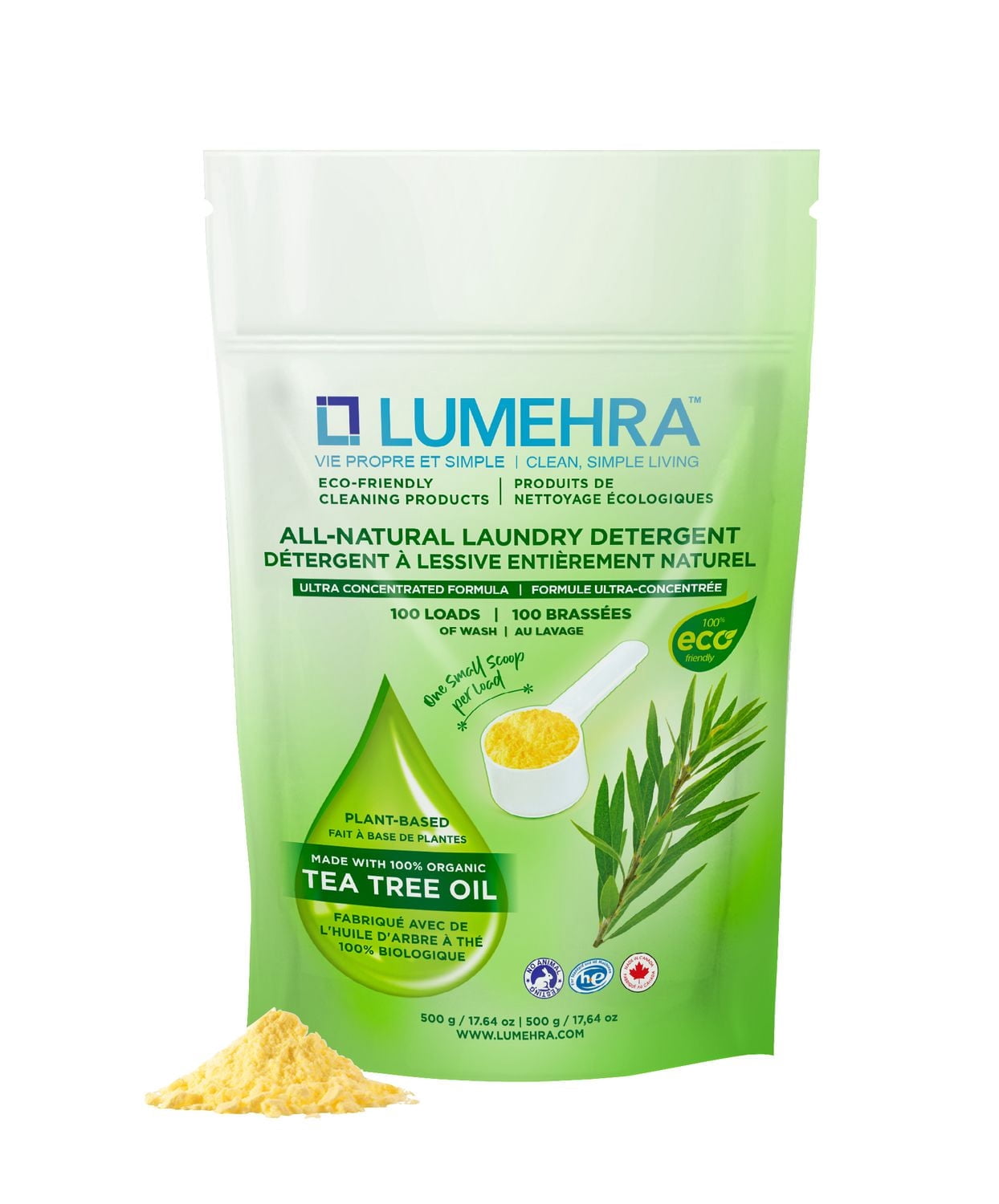 Lumehra Natural Tea Tree Laundry Detergent Powder 100 Washes