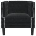 thumbnail image 2 of vidaXL Chesterfield Sofa Chair Black Velvet, 2 of 5