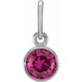 thumbnail image 1 of Precious Stars Breloque de Pierre de Naissance Imitation Rubis Rond en Or Blanc 14K 4mm Unisexe, 1 of 3