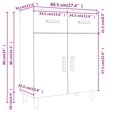 thumbnail image 4 of vidaXL Sideboard High Gloss White 69.5x34x90 cm Engineered Wood, 4 of 5