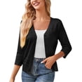 thumbnail image 1 of RXIRUCGD Women's Long Sleeved V-neck Solid Color Knitted Cardigan Sweater Jacket, Black, Size: M, 1 of 4