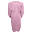 thumbnail image 5 of Robe Tricotée à Manches Longues pour Femmes Motif Crochet Unie Côtelée Robe Décontractée, 5 of 5