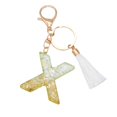 thumbnail image 2 of Clearance! New White Tassel Letter Key Chain Crystal Drop Pendant Fashionable Bag Key Chain Calf Stretch Box Unclaimed Pallets #08, 2 of 2