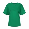 thumbnail image 4 of Yuyuzo T-Shirts d'Été pour Femmes Décontractés à Col Rond à Manches Courtes Hauts Tee Amples Blouses Unies, 4 of 5