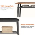 thumbnail image 2 of 3-Piece Dining Table Set for 2-6 - Modern Kitchen Table with Storage Rack, Upholstered Chairs & Benches - Space-Saving Rectangular Dinette for Apartment, Breakfast Nook - Classic Color (Classic color), 2 of 8