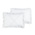 thumbnail image 3 of Marina Decoration Lush Ruffled Textured Shabby Chic Stitching Coverlet Bedspread Ultra Soft Solid Summer Embroidered Quilt Set with Quilted Shams, White Color, 3 of 6