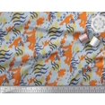 thumbnail image 2 of Soimoi Orange Poly Georgette Fabric Leopard & Wild Animal Skin Decor Fabric Printed BTY 42 Inch Wide, 2 of 3