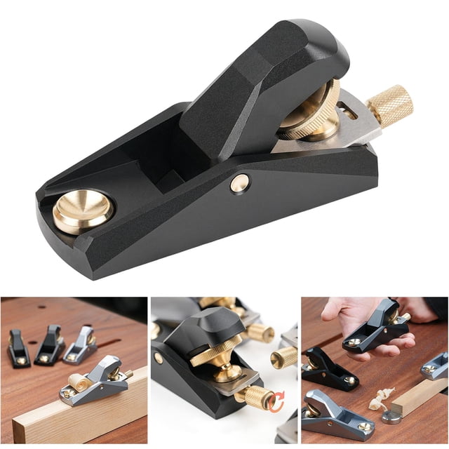 DYNWAVECA Low Angle Block Plane Accessories Ergonomic Easy to Operate Professional Brass Sturdy Lightweight High Performance Hand Plane Black