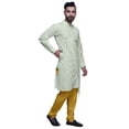 thumbnail image 2 of Atasi Designer Kurta Pajama For Men Printed Angrakha Kurta Set Summer Clothing, 2 of 3