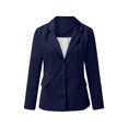 thumbnail image 3 of Innerwin Blazers Solid Color Women Cardigan Jacket Work Shawl Neck Slim Fit Business Jackets Dark Blue 5XL, 3 of 7