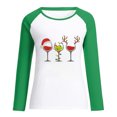 thumbnail image 4 of HKEJIAOI Haut à Manches Longues pour Femmes à Col Rond de Noël avec Imprimé de Verre de Vin Mode Femmes Mode, 4 of 6