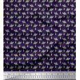 thumbnail image 1 of Soimoi Purple polyester Crepe Fabric Leaves Leaves Printed Fabric 1 Yard 42 Inch Wide, 1 of 3