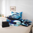 thumbnail image 4 of YST Teal Marble Comforter Set, 7-Piece, Watercolor Abstract, King, 4 of 4