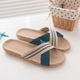 thumbnail image 1 of LSLJS Men's Slippers, Men's Fashion Anti-slip Linen Home Indoor Open Toe Flat Shoes Beach Slippers, 1 of 4