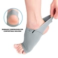 thumbnail image 4 of 1 Pair Upgrade Metatarsal Compression Arch Support Sleeves with Gel Pad Inside - Brace for Flat Foot & Plantar Fasciitis Foot Pain Relief Women Men, Gray, Heel Spur Strap, 4 of 5