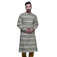 thumbnail image 3 of Atasi Kurta Imprimé pour Hommes Col Mandarin Popeline de Coton Kurta Chemise Décontractée, 3 of 7