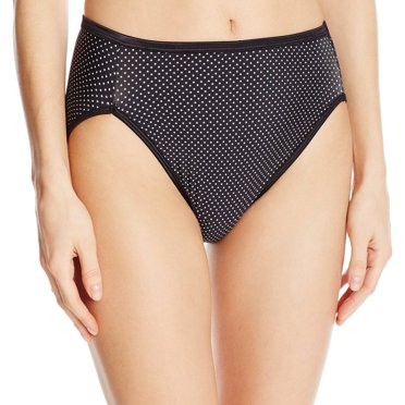 Vanity Fair Womens Body Shine Illumination Hi Cut Panty, 8, PREMIERE DOT PRINT