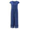 thumbnail image 4 of HBFAGFB Combinaison Femme Col Rond Manches Courtes Zippées Ample et Légère Bleu Taille TG, 4 of 5