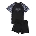 thumbnail image 1 of Baby Swimsuit Boy Plus Size Pool Hot Spring Short Sleeve Printed Tops Swim Trunks Split Swimwear Set Boys Bathing Suit Grey 140, 1 of 9