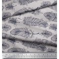 thumbnail image 3 of Soimoi Gray Poly Georgette Fabric Tribal Feather Decor Fabric Printed Yard 42 Inch Wide, 3 of 3
