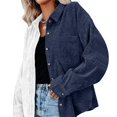 thumbnail image 4 of Chemise en Velours Côtelé pour Femmes Veste à Manches Longues Top Coat, 4 of 9
