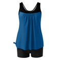 thumbnail image 5 of RKSTN Tankini Swimsuits for Women Summer Fashion Solid ColorConservative Two Piece Set Bathing Suits with Boyshorts Loose Plus Size Round Neck Sleeveless Pleated Swimsuits, 5 of 5