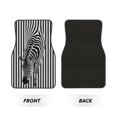 thumbnail image 2 of Lsque Optical Zebra Illusion Print 4-Piece Floor Mats, Heavy-Duty Rubber Liners, Anti-Slip Design, All-Season Automotive Protection, Vehicles, Cars, Trucks, and SUVs, 2 of 7