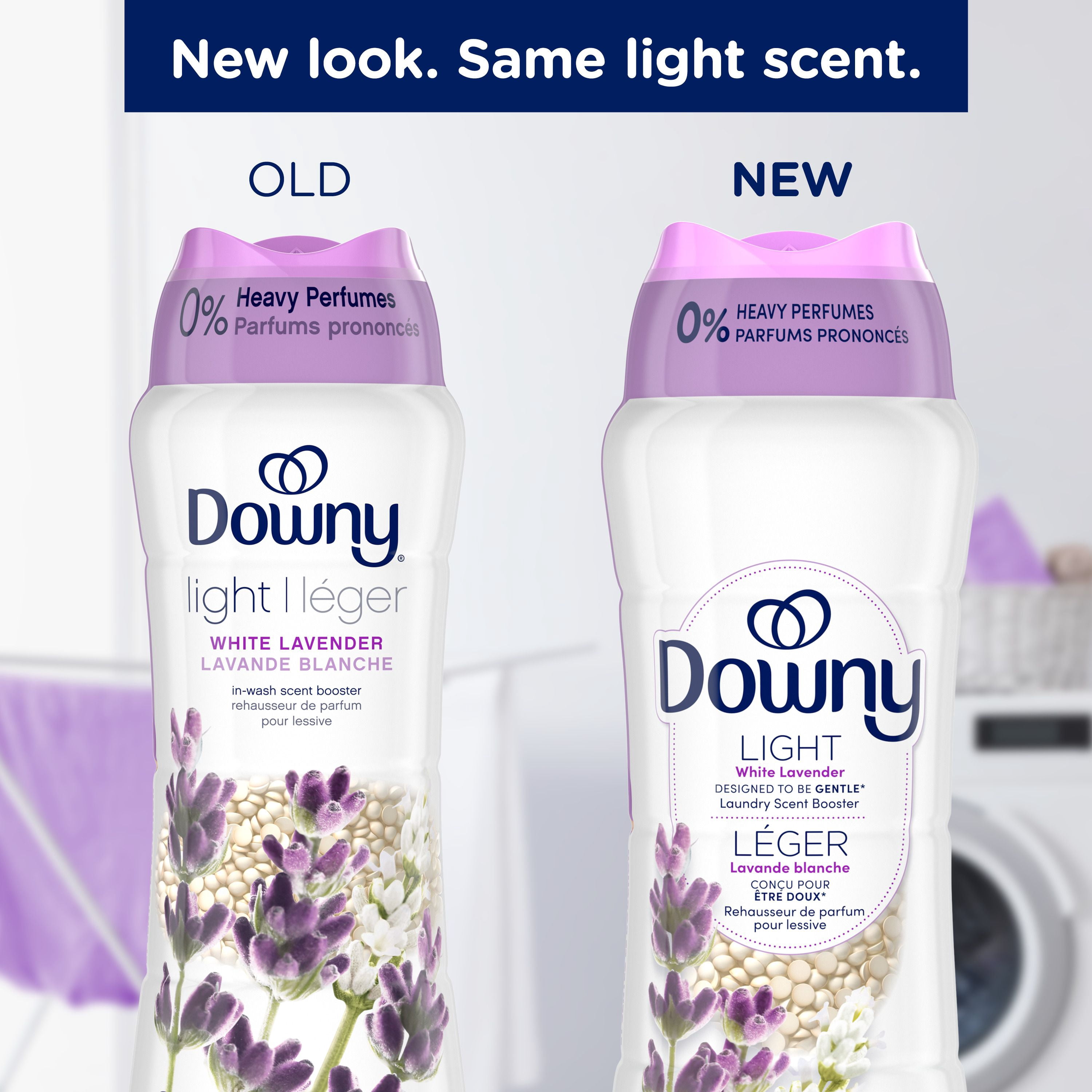 Downy Light Laundry Scent Booster Beads, White Lavender Scent, 680g, In-wash fabric beads designed to be gentle with a light boost of scent, No Heavy Perfumes