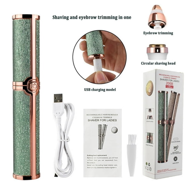 YOPTOP Lipstick Ladies Electric Eyebrow Trimmer Shaver Hair Removal Instrument Eyebrow Shaving Artifact Automatic Shaving Lip Hair With Light Design Convenient To Carry and Easy To Beauty T,f