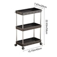 thumbnail image 3 of CaiYueKe Plastic Storage Cart with Wheels, 3 Tier Rolling Utility Cart, Mobile Organizer for Kitchen Bathroom Dorm, Slim Space Saving Rolling Cart, Multi-Purpose Storage Rack with Removable Shelves, 3 of 7