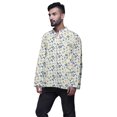 thumbnail image 2 of Atasi Kurta Décontractée Imprimée à Col Chinois Chemise Ethnique Kurta Courte pour Homme Tunique, 2 of 5