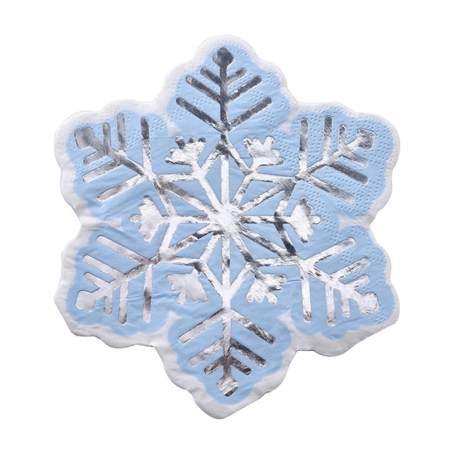 Blue Disposable Christmas Party Napkins With Santa Claus Snowflake And Reindeer Designs For Holiday Decorations Parties Events And Daily Use 20Pc Set Of Paper Napkins