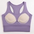 thumbnail image 4 of Virmaxy Womens High Impact Sports Bra Shock-Absorbing Gathering Collection and Complementary Breast Color Matching Edging No Wear Sports Bra Purple-1 M, 4 of 4