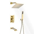 thumbnail image 1 of sumerain Tub and Shower Faucet System with Waterfall Tub Spout and Handheld Shower Head, Pressure-Balanced Valve, Brushed Gold, 1 of 4