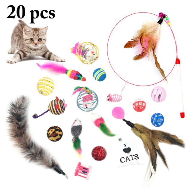20PCS Cat Toy Set Creative Assorted Cat Interactive Toy Cat Play Toy for Kittens